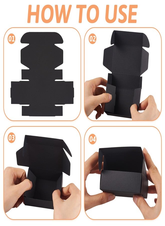 Craftdady 20pcs Black Corrugated Board Postal Boxes Small Shipping Boxes 3.26"x2.36"x1.18" Foldable Paper Mailer Boxes for Small Business Jewelry Gift Box for Wrapping Mailing Present - Image 5